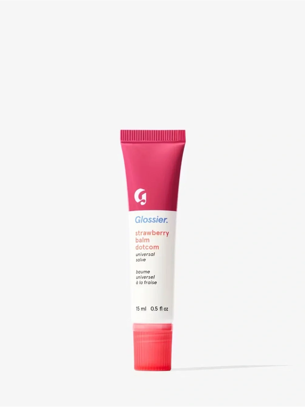 Glossier Strawberry Balm Dotcom Lip Salve - Hot Pink Tube